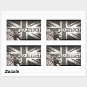 Trotse Lion Union Jack Patriottische aangepaste te Rechthoekige Sticker (Vel)