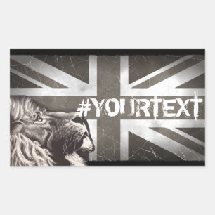 Trotse Lion Union Jack Patriottische aangepaste te Rechthoekige Sticker