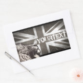 Trotse Lion Union Jack Patriottische aangepaste te Rechthoekige Sticker (Envelop)