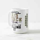 Trotse luchtmacht mam doden het grappig militair koffiemok (Voorkant links)