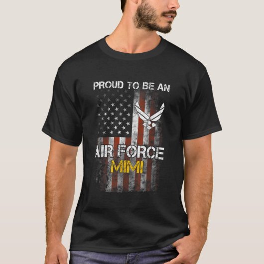 Trotse Luchtmacht Mimi Grappige Amerikaanse Vlag T T-shirt (Voorkant)