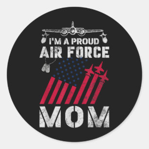 Trotse Luchtmacht Moeder Militaire Amerikaanse Luc Ronde Sticker