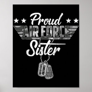 Trotse luchtmacht zuster camouflage USAF veteraan  Poster