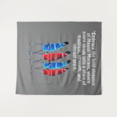 Trotse Maasai Morans: Striding Tall in blauw en ro Wandkleed (Voorkant (horizontaal))