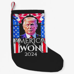 Trotse Maga Amerikaan Trump Wint 2024 Inauguratie  Kleine Kerstsok