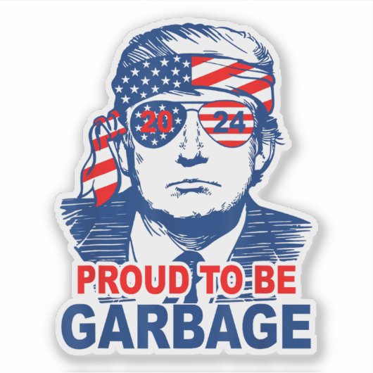 Trotse MAGA Garbage Trump-supporter Sticker (Voorkant)