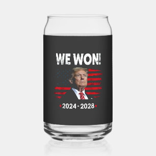 Trotse Maga-President Trump wint inauguratiedag Blikvorm Glas