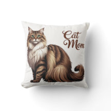 Trotse Maine Coon Kat Moeder Kussen I