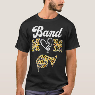 Trotse mam luipaard musical marching Franse hoorn T-shirt