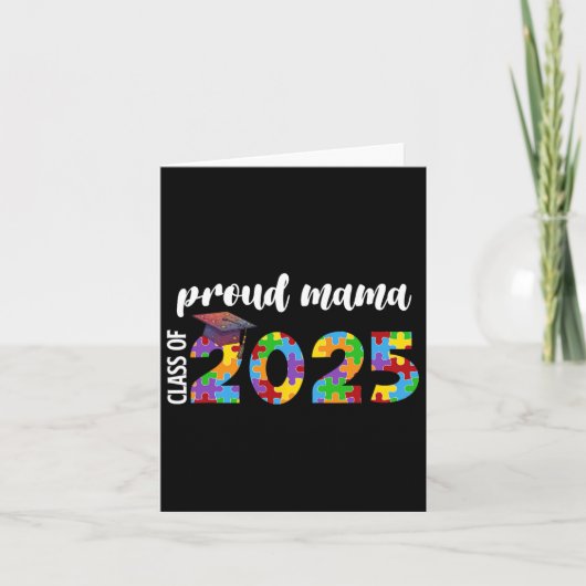 Trotse mama CL van 2025 Autisme Puzzel Afstuderen Kaart (Voorkant)