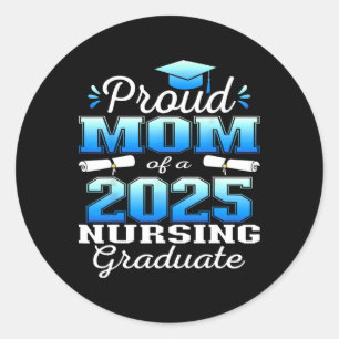 Trotse mama CL van 2025 Nursing Afstuderen Nurse Ronde Sticker