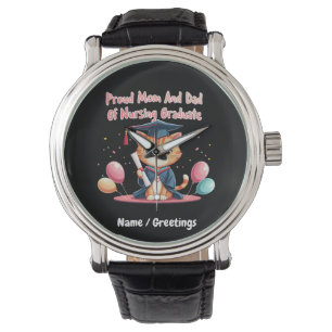 Trotse mama en papa van een verpleegster Afstudere Horloge