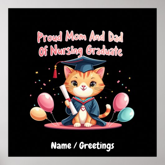 Trotse mama en papa van een verpleegster Afstudere Poster (Voorkant)