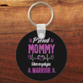 Trotse Mama Fibromyalgie Warrior Awareness Ribbon Sleutelhanger (Voorkant)