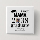 Trotse mama gepersonaliseerde afstuderen vierkante button 5,1 cm (Voorkant)