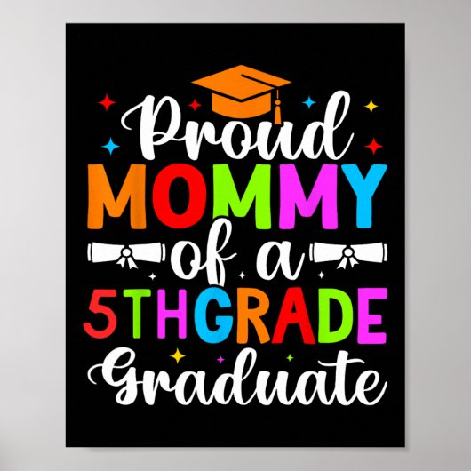 Trotse mama van 2025 5e klas Afstuderen Gradu Poster (Voorkant)