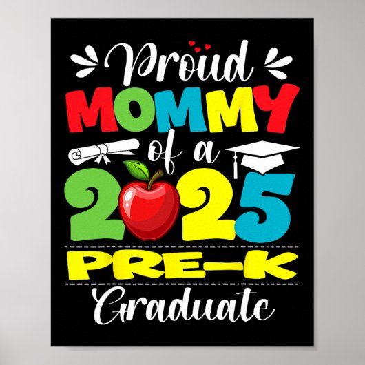 Trotse mama van 2025 Pre-k Afstuderen Afstuderen P Poster (Voorkant)