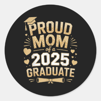 Trotse mama van een 2025 Afstuderen mama Afstudere Ronde Sticker