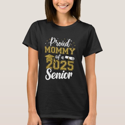 Trotse mama van een 2025 senior Afstuderen klas va T-shirt (Voorkant)