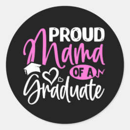 Trotse Mama van een Afgestudeerde Ronde Sticker