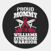 Trotse mama van een Williams syndroom krijger Awar Ronde Sticker (Voorkant)