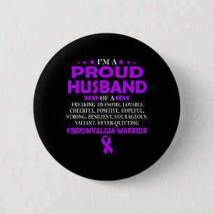 Trotse man van fibromyalgie krijger T Ronde Button 5,7 Cm