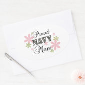 Trotse Marine Moeder [fl c] Ovale Sticker (Envelop)