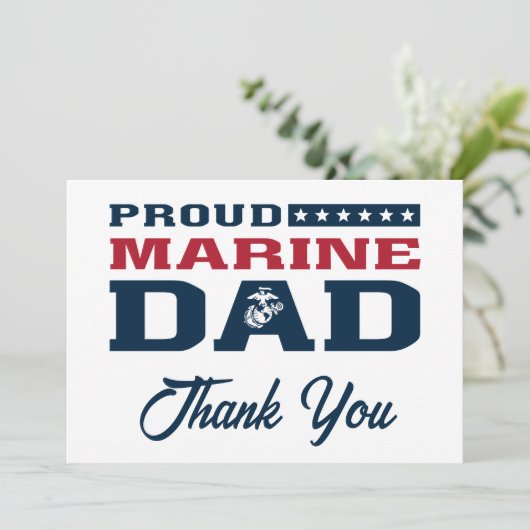 Trotse Marine Papa - Kleur Bedankkaart (Staand voorkant)
