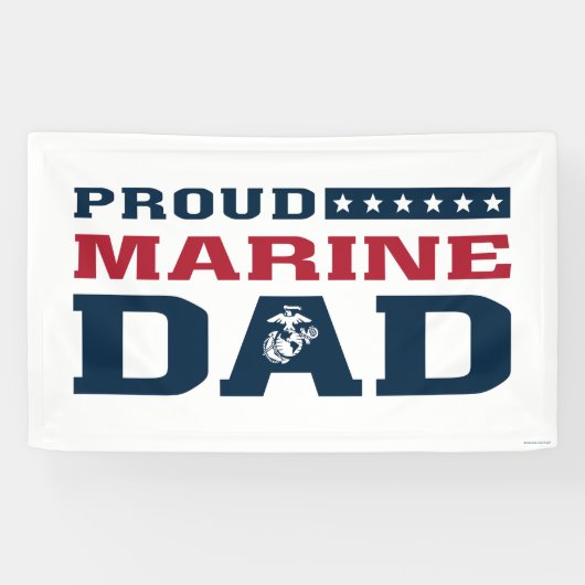 Trotse Marine Papa - Kleur Spandoek (Horizontaal)