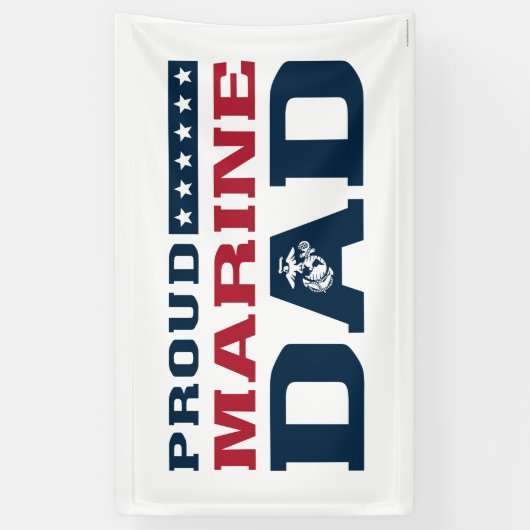 Trotse Marine Papa - Kleur Spandoek (Verticaal)