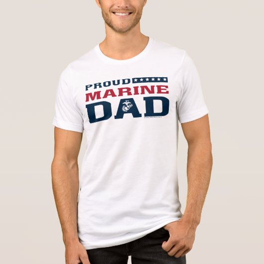 Trotse Marine Papa - Kleur Tri-Blend Shirt (Voorkant)