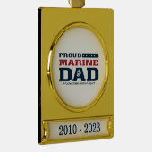 Trotse Marine Papa - Kleur Verguld Banner Ornament (Rechts)