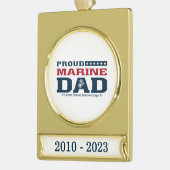 Trotse Marine Papa - Kleur Verguld Banner Ornament (Links)