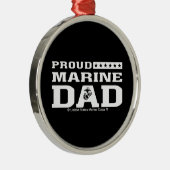 Trotse Marine Papa - Wit Metalen Ornament (Rechts)