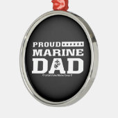 Trotse Marine Papa - Wit Metalen Ornament (Links)