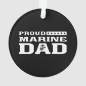 Trotse Marine Papa - Wit Ornament (achterkant)