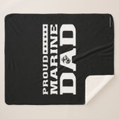 Trotse Marine Papa - Wit Sherpa Deken (Voorkant (horizontaal))