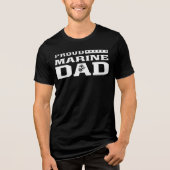 Trotse Marine Papa - Wit Tri-Blend Shirt (Voorkant)