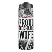 Trotse Mechanische Vrouw Industriële Grafiek Thermosbeker (Voorkant)