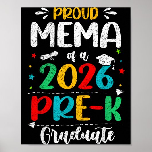 Trotse Mema van een afgestudeerde Pre-K-kind jonge Poster (Voorkant)