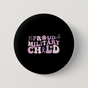 Trotse militaire kind paars voor militaire kindere ronde button 5,7 cm