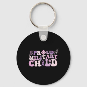 Trotse militaire kind paars voor militaire kindere sleutelhanger