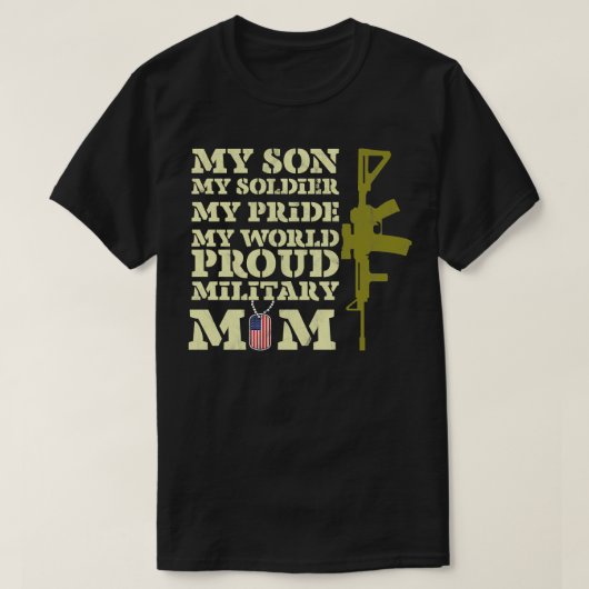Trotse Militaire Mam Gift T-shirt (Design voorkant)