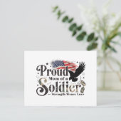 Trotse militaire moeder Soldaat trots kunst Briefkaart (Staand voorkant)