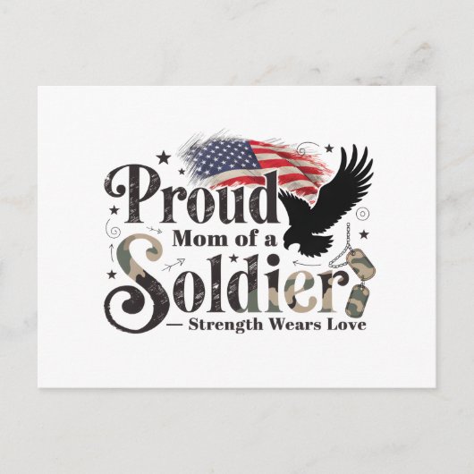 Trotse militaire moeder Soldaat trots kunst Briefkaart (Voorkant)