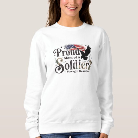 Trotse militaire moeder soldaat trots kunst trui (Voorkant)