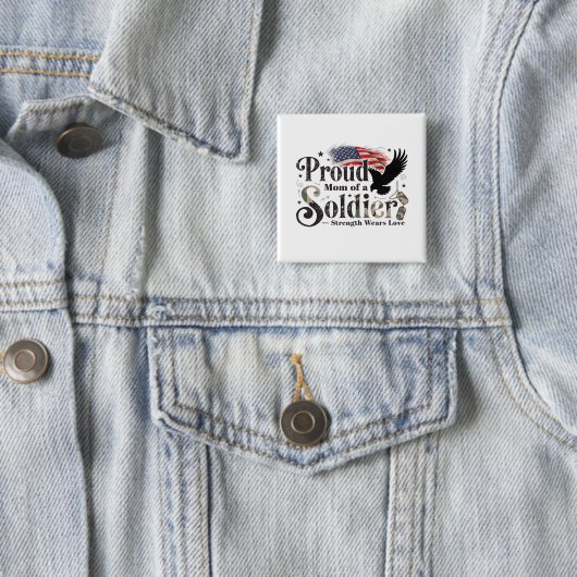 Trotse militaire moeder Soldaat trots kunst Vierkante Button 5,1 Cm (In situ)