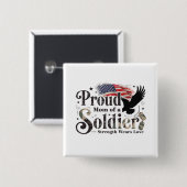 Trotse militaire moeder Soldaat trots kunst Vierkante Button 5,1 Cm (Voorkant /achterkant)