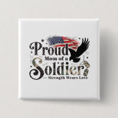 Trotse militaire moeder Soldaat trots kunst Vierkante Button 5,1 Cm (Voorkant)