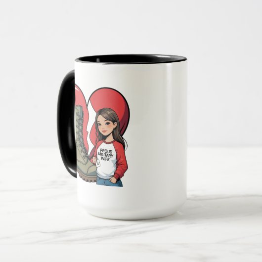 Trotse Militaire Vrouw - "Boot Wife" Hart Mok (Voorkant links)